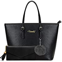 BestoU Bolsos de Mujer Bolso Bandolera Tote Grande De Hombro Bolsos PU Cuero Billetera 2pcs Set